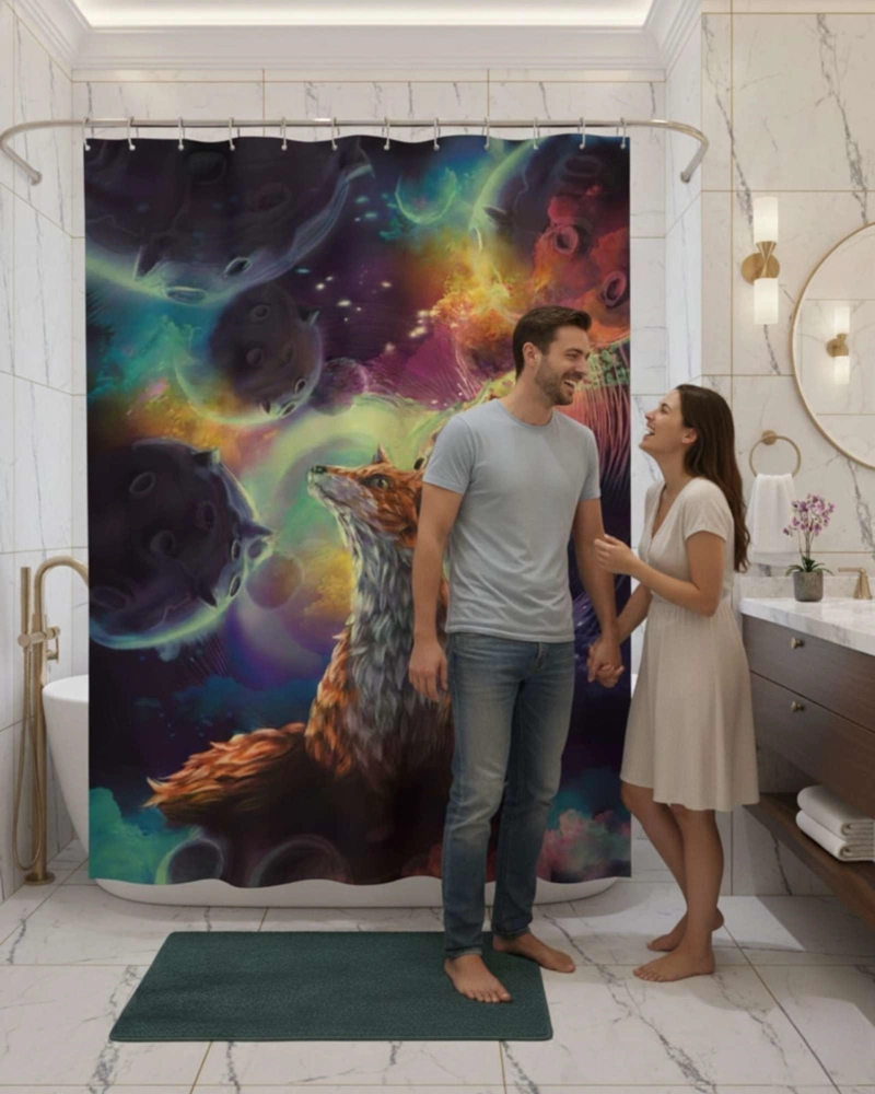 CORTINA DE BAÑO TELA GE NERO + FORRO IMPERMEABLE - 3
