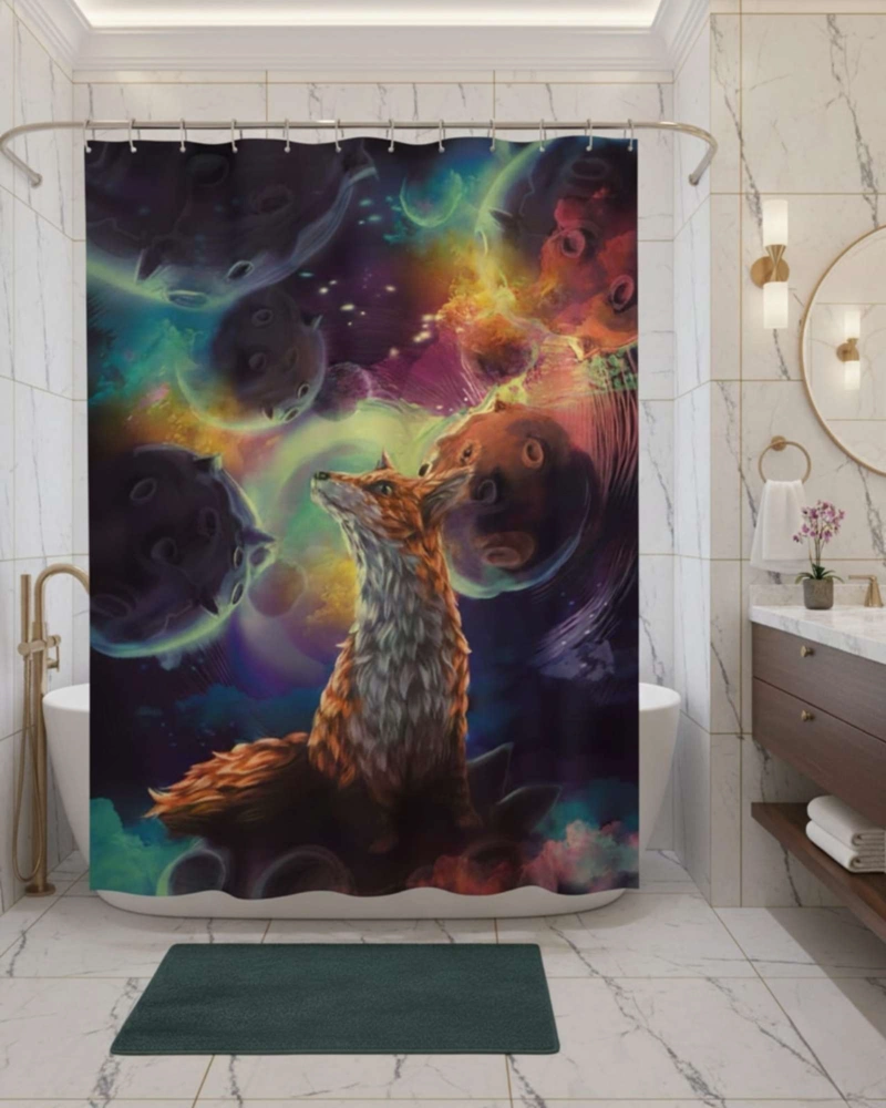 CORTINA DE BAÑO TELA GE NERO + FORRO IMPERMEABLE - 4