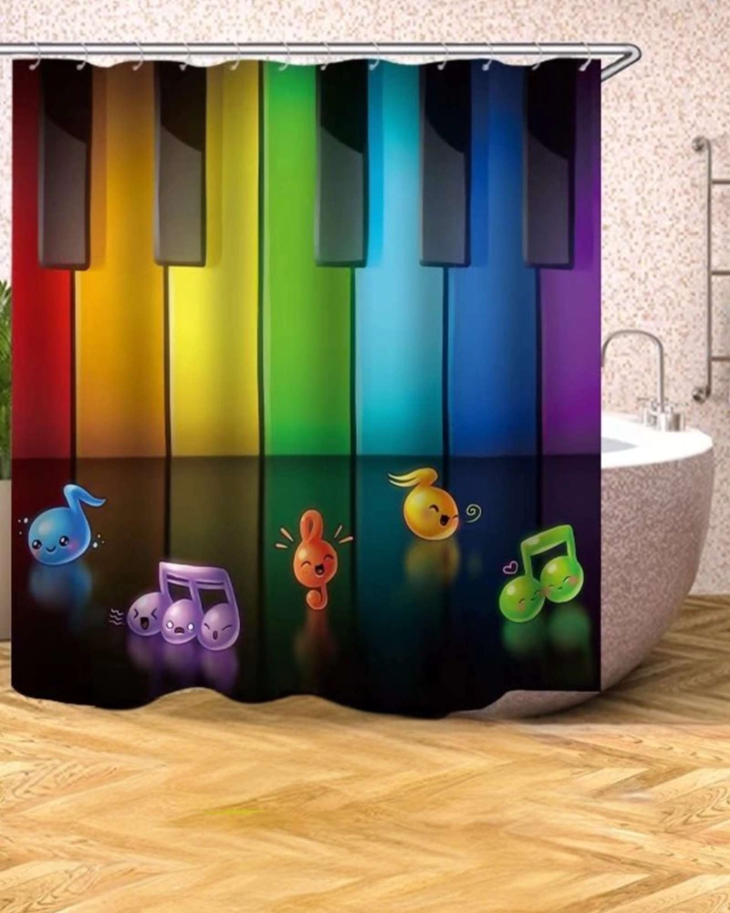 CORTINA DE BAÑO TELA GE NERO + FORRO IMPERMEABLE - 2