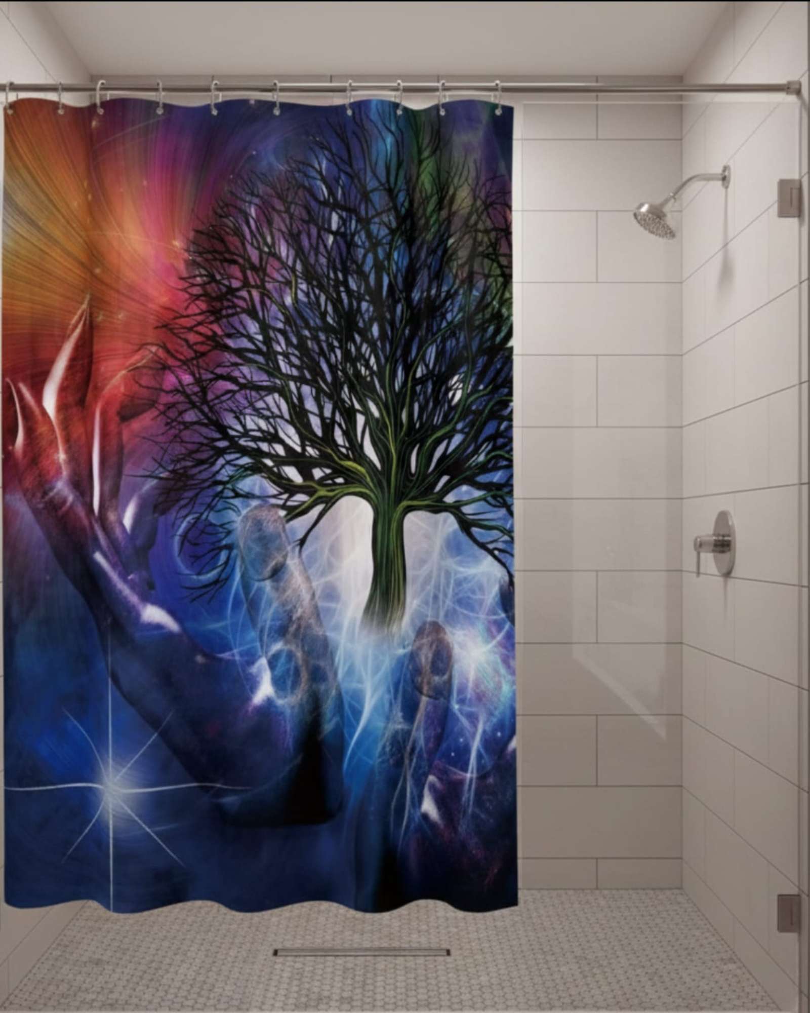CORTINA DE BAÑO TELA GE NERO + FORRO IMPERMEABLE - 3