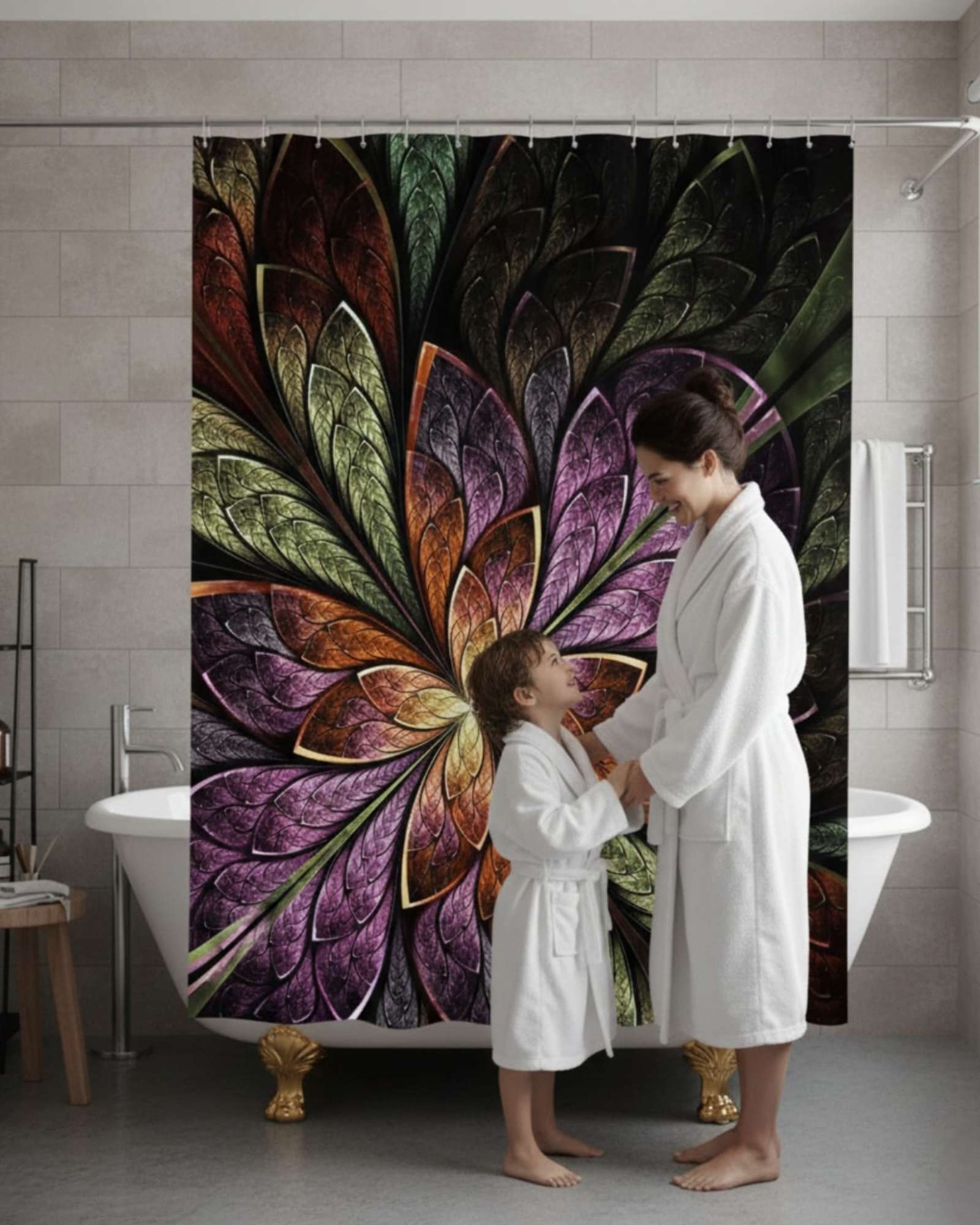 CORTINA DE BAÑO TELA GE NERO + FORRO IMPERMEABLE - 4