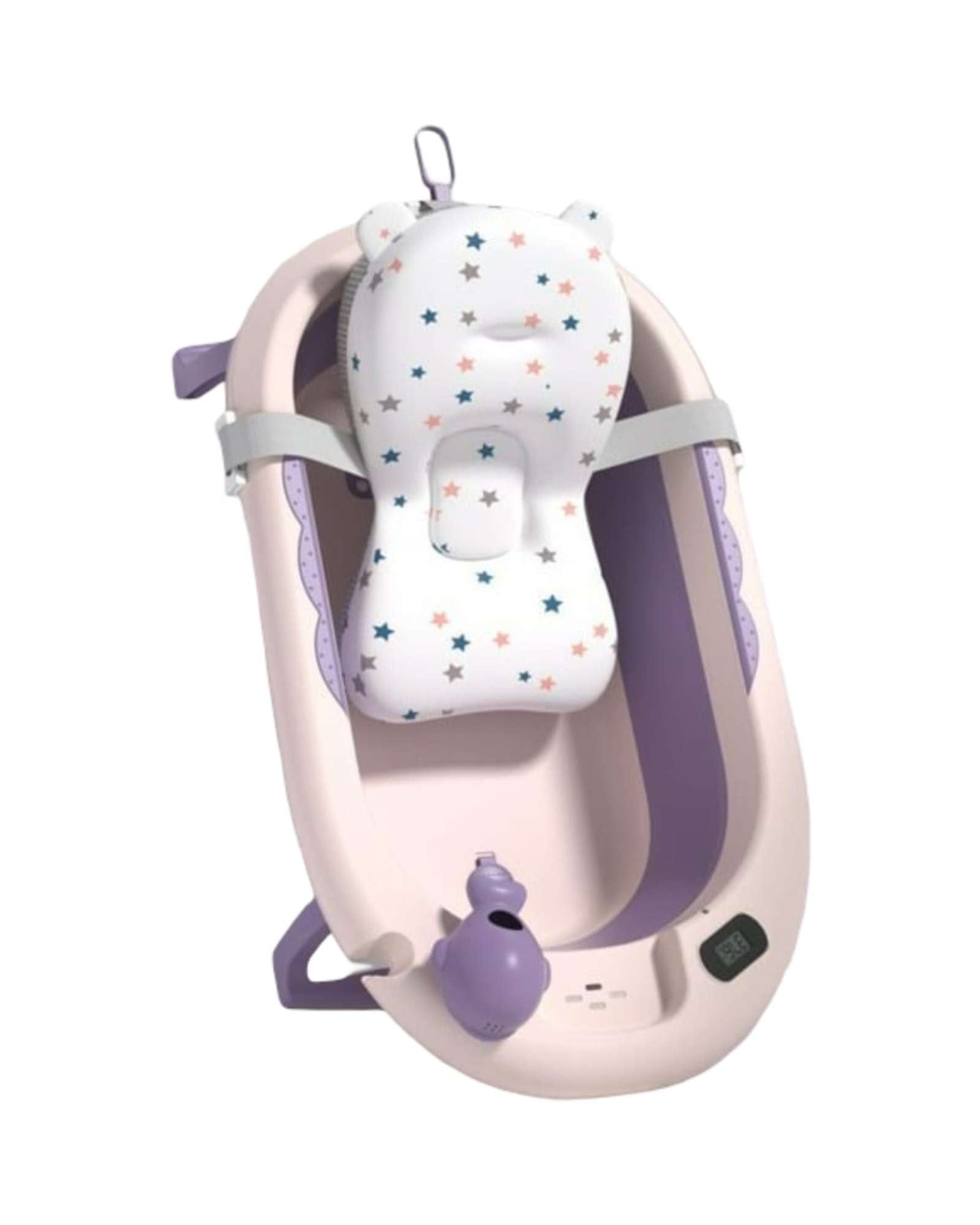 BAÑERA BEBE TINA PLEGABLE CON ACCESORIOS MORADO - 5