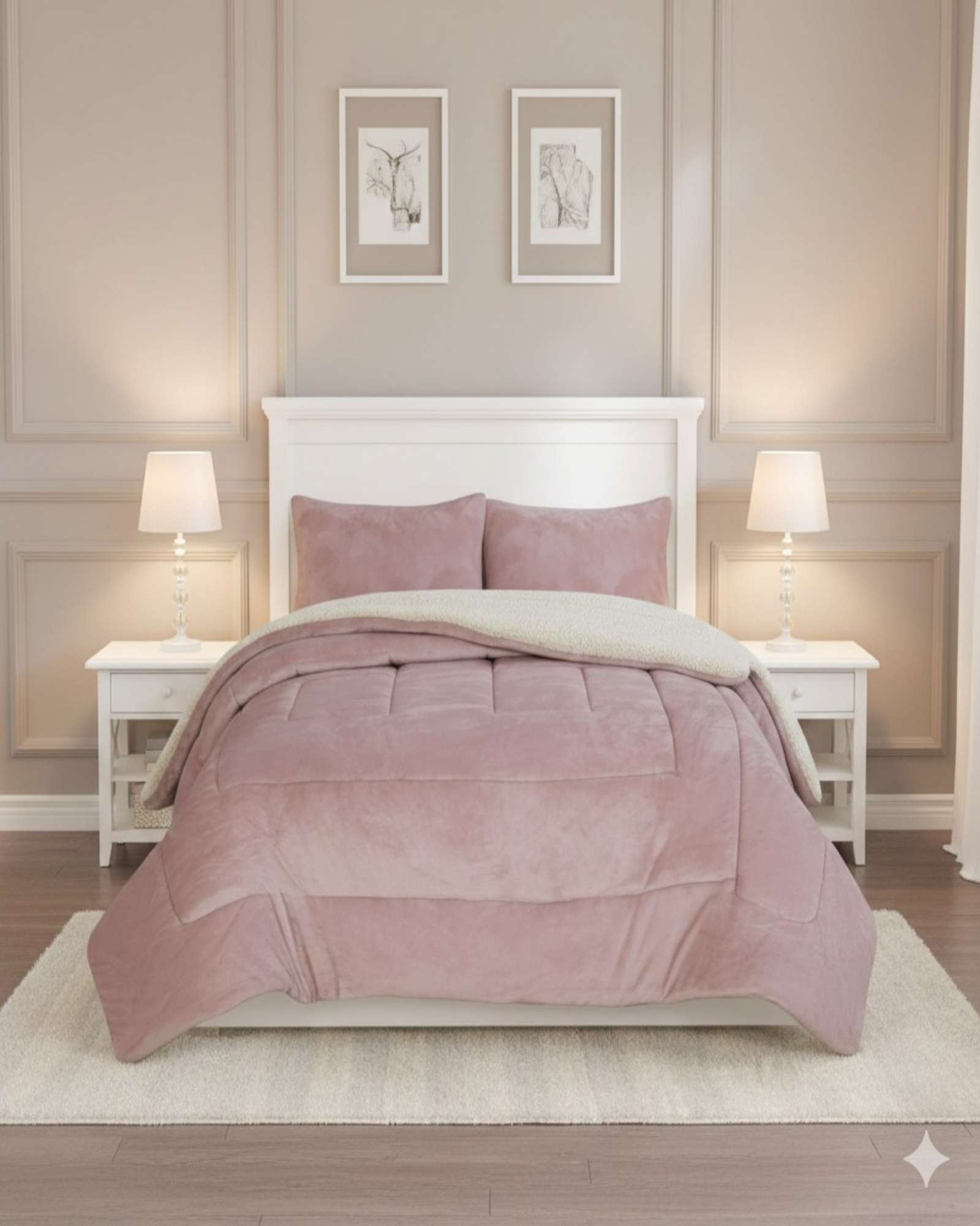 CUBRECAMA PREMIUM PLUSH CON CHIPORRO INVIERNO KING - 1