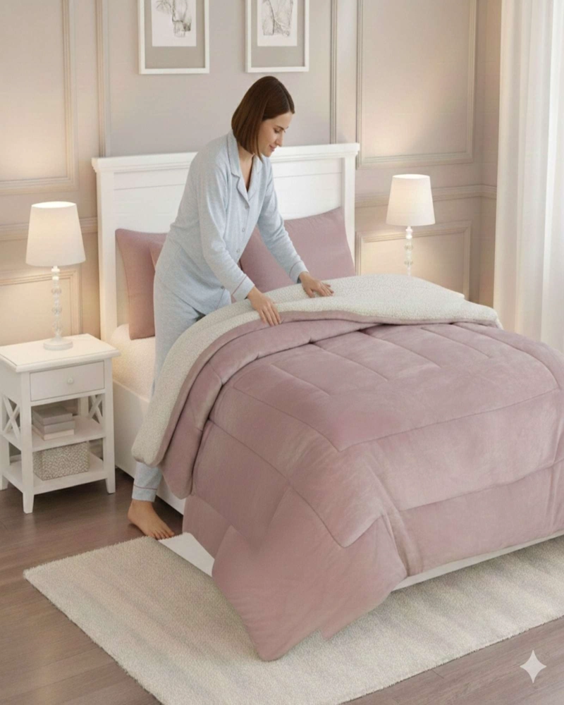 CUBRECAMA PREMIUM PLUSH CON CHIPORRO INVIERNO KING - 3