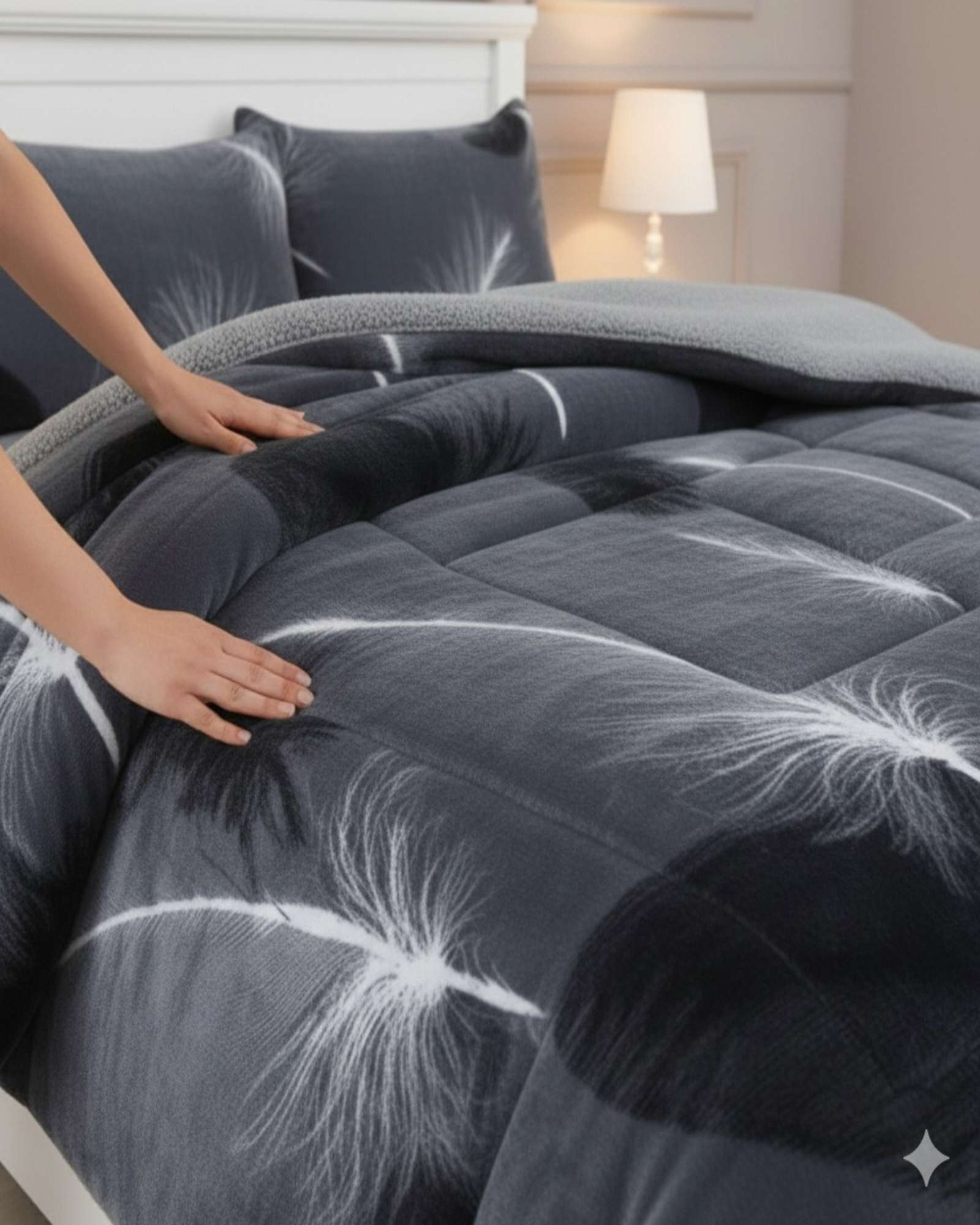 CUBRECAMA PREMIUM PLUSH CON CHIPORRO INVIERNO KING - 3
