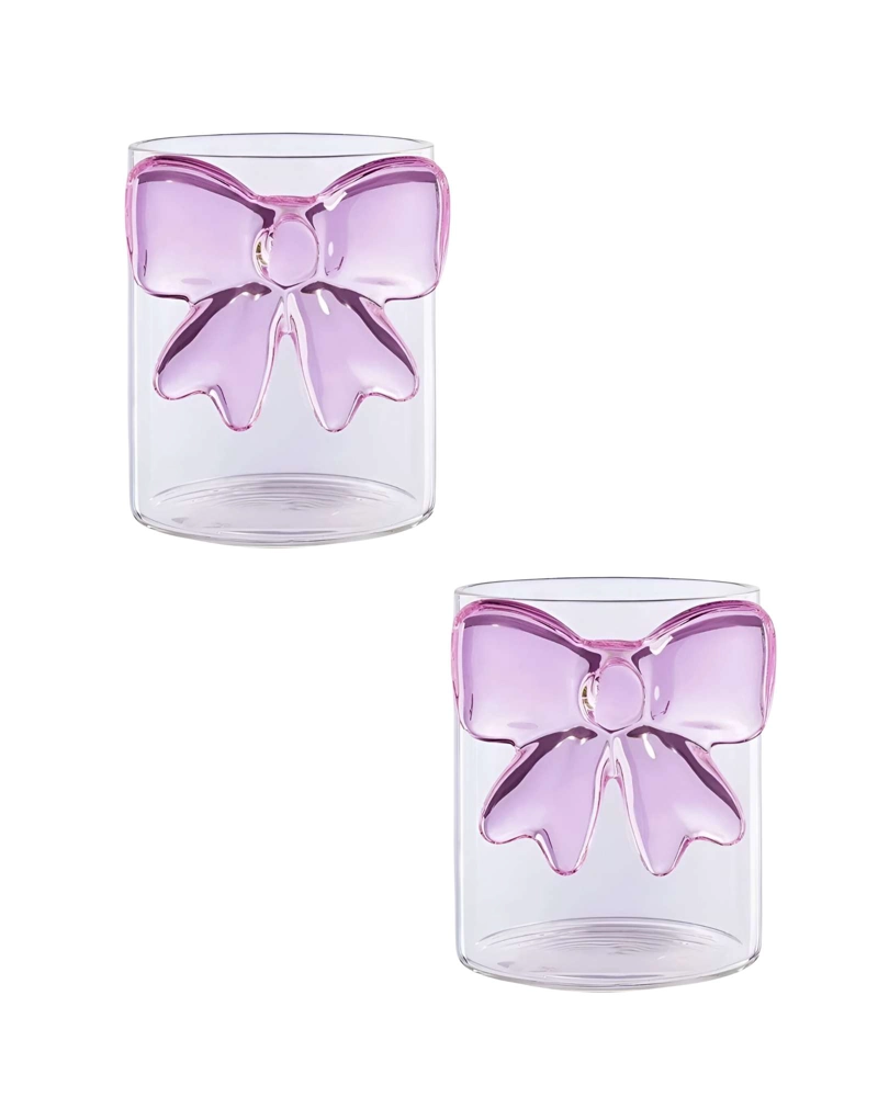 JUEGO DE 2 VASOS DE CRISTAL DISEÑO LAZO - 2