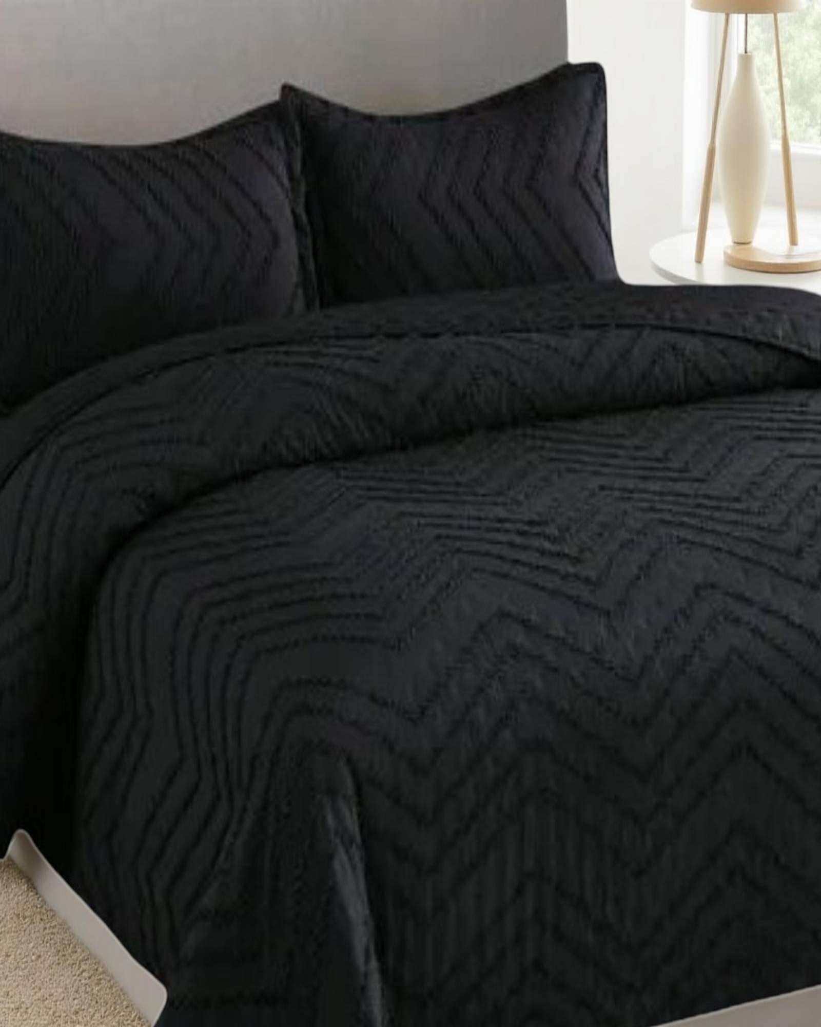 CUBRECAMA QUILT MODERNO DE VERANO DISEÑO CHEVRON 2 PLAZAS - 3