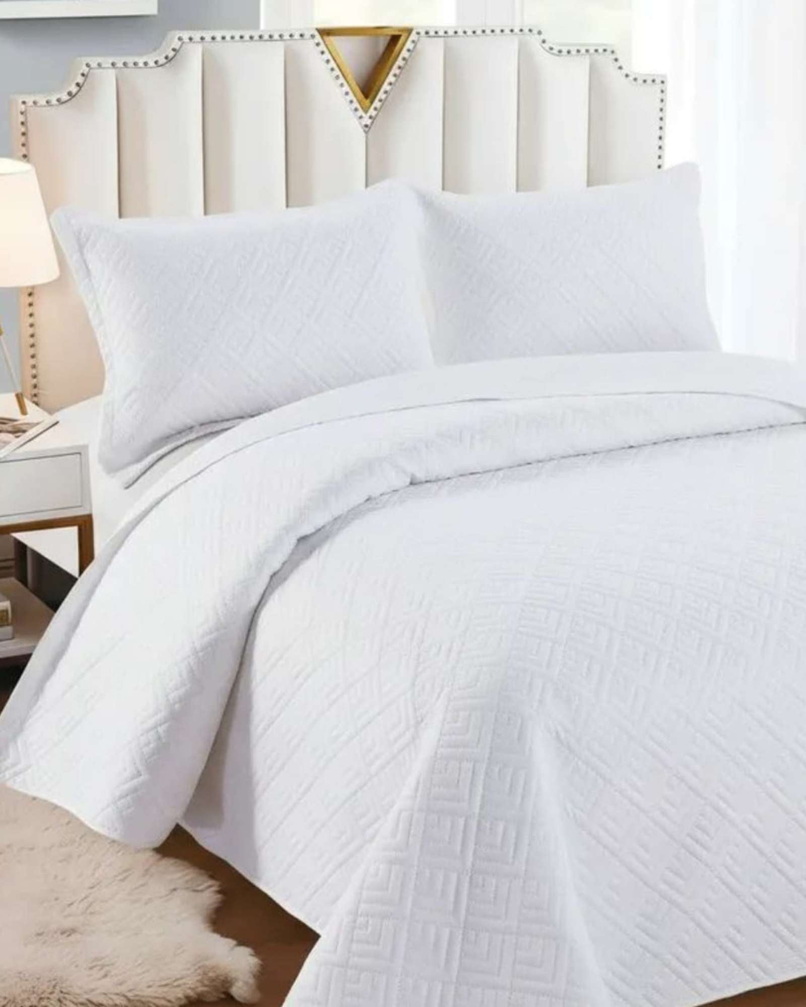 CUBRECAMA QUILT TEXTURIZADO ESTILO MODERNO Y CONFORT PLAZA Y MEDIA - 1