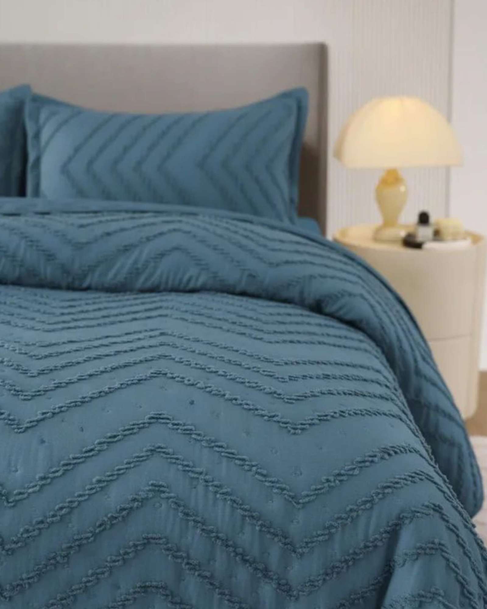 CUBRECAMA QUILT MODERNO DE VERANO DISEÑO CHEVRON 2 PLAZAS - 2