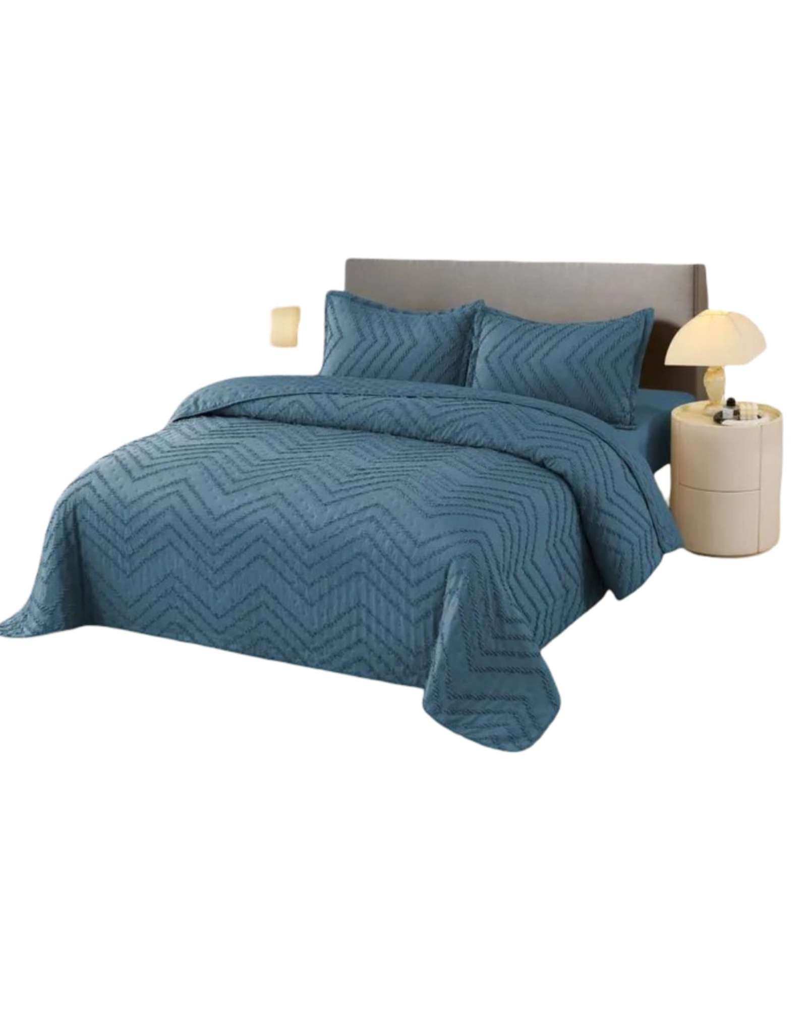 CUBRECAMA QUILT MODERNO DE VERANO DISEÑO CHEVRON 2 PLAZAS - 4