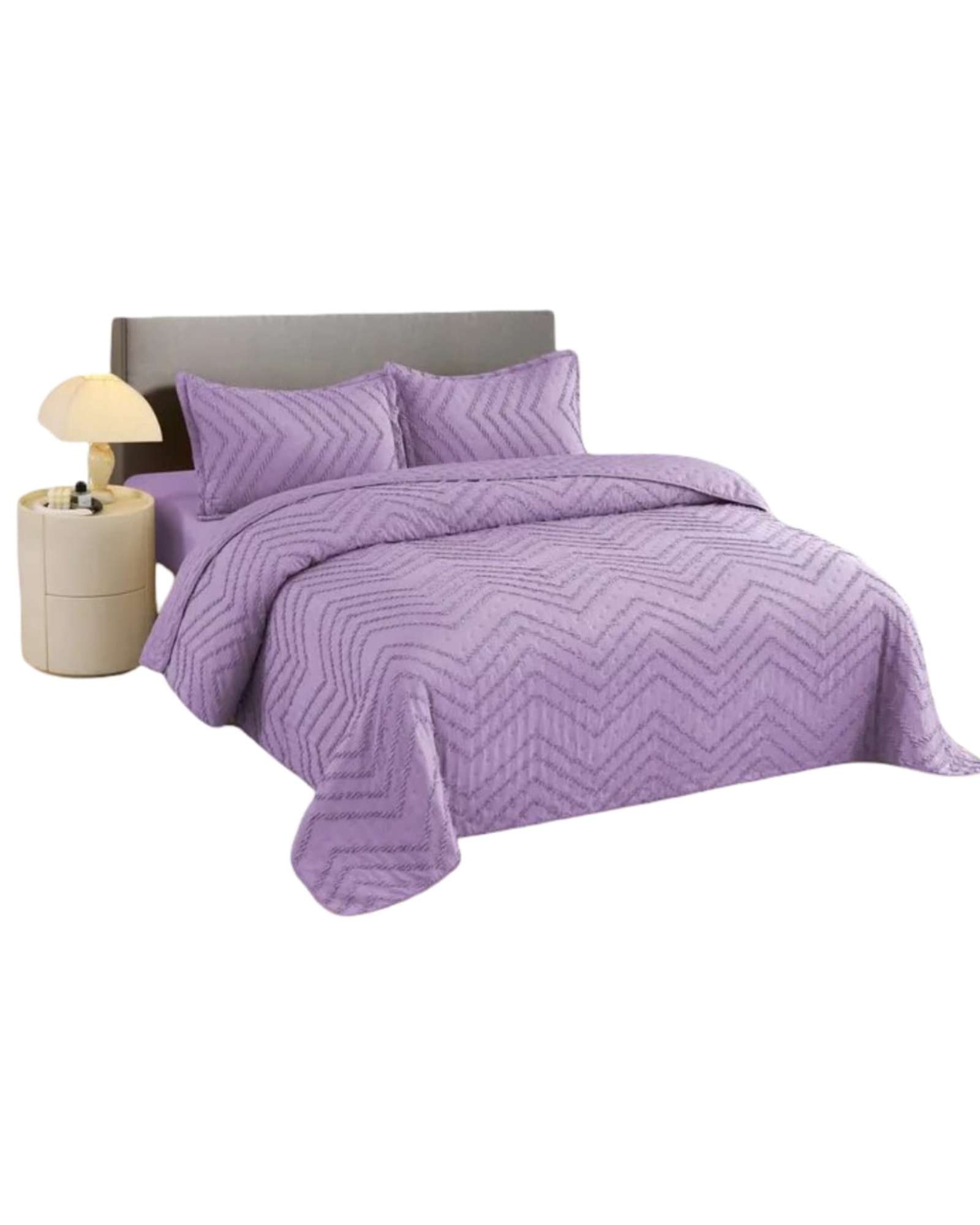 CUBRECAMA QUILT MODERNO DE VERANO DISEÑO CHEVRON KING-SUPER KING - 2