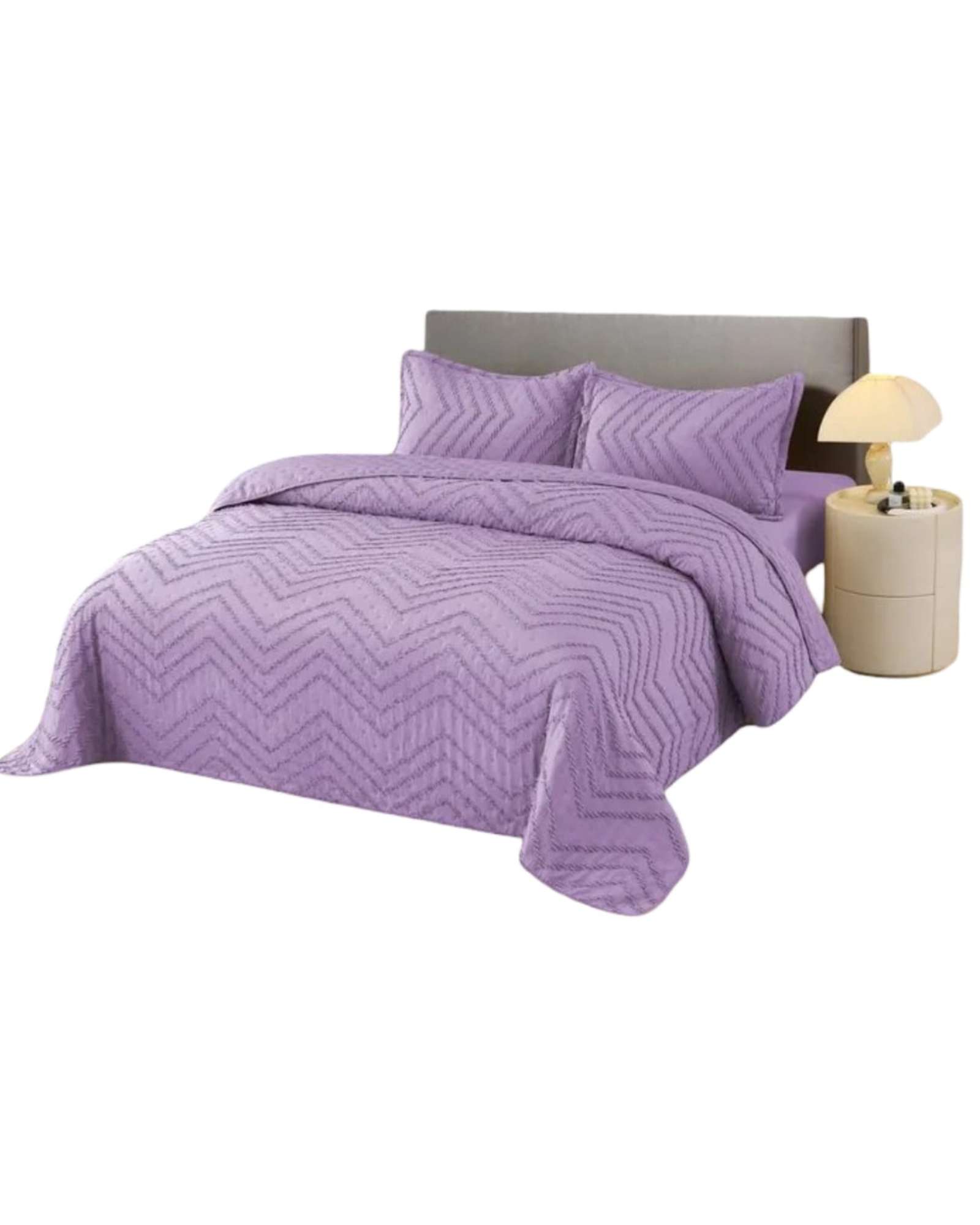 CUBRECAMA QUILT MODERNO DE VERANO DISEÑO CHEVRON KING-SUPER KING - 4