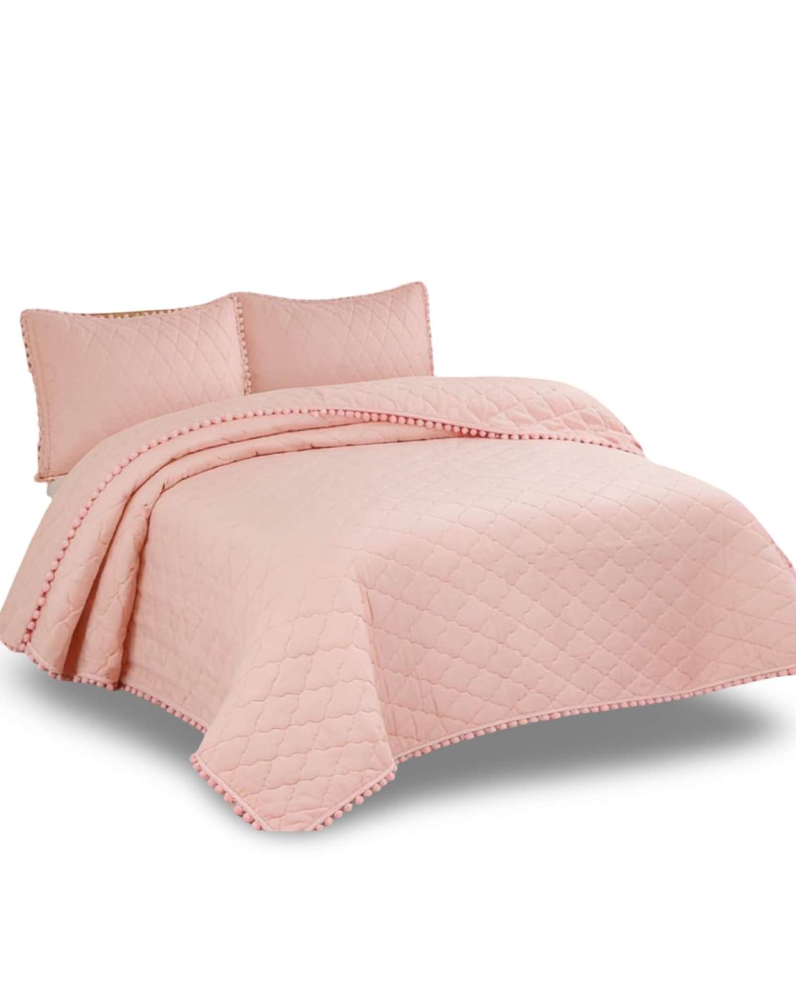QUILT PREMIUM BLANCO BOHO-CHIC CON POMPONES KING-SUPERKING - 4