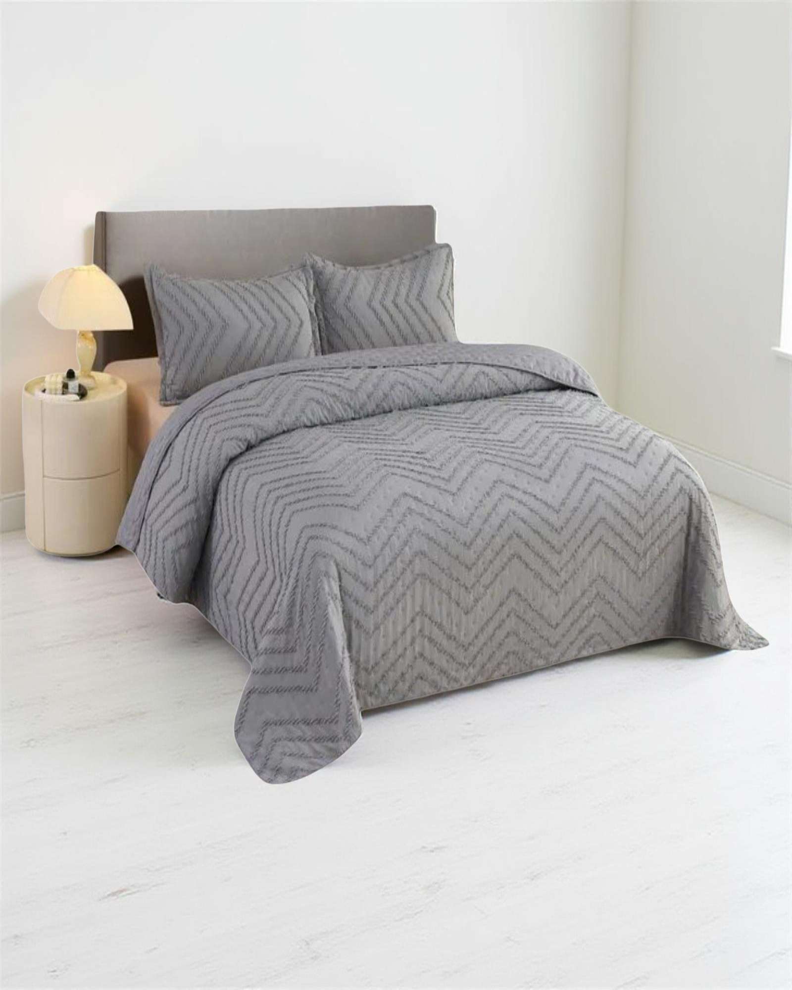 CUBRECAMA QUILT MODERNO DE VERANO DISEÑO CHEVRON 2 PLAZAS - 2
