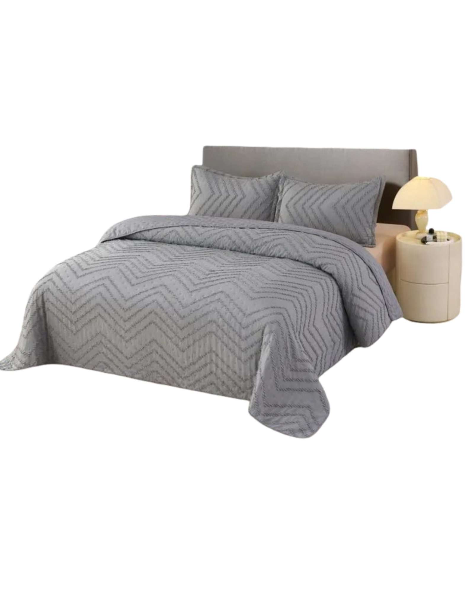 CUBRECAMA QUILT MODERNO DE VERANO DISEÑO CHEVRON 2 PLAZAS - 4