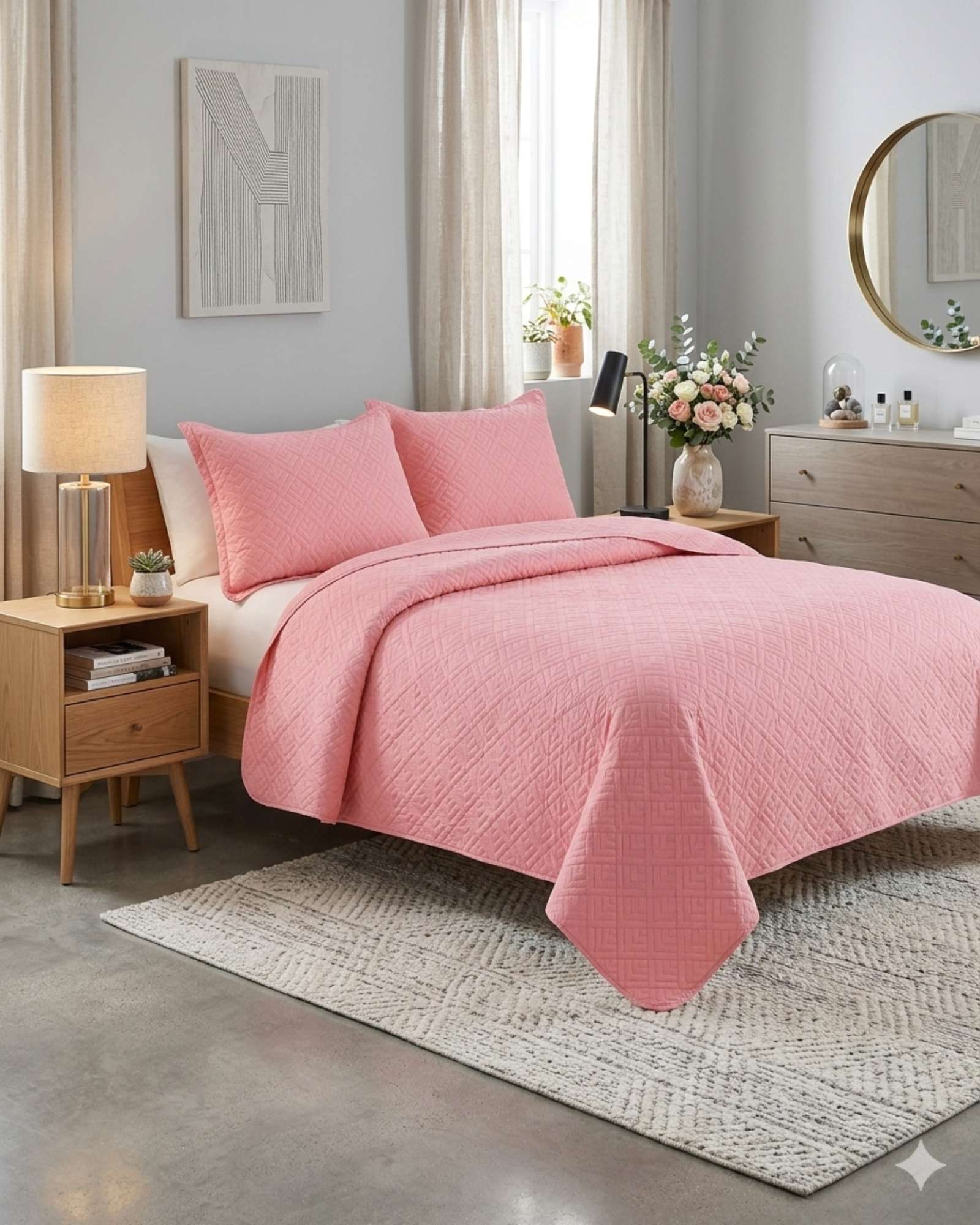 CUBRECAMA QUILT TEXTURIZADO ESTILO MODERNO Y CONFORT 2 PLAZAS - 1