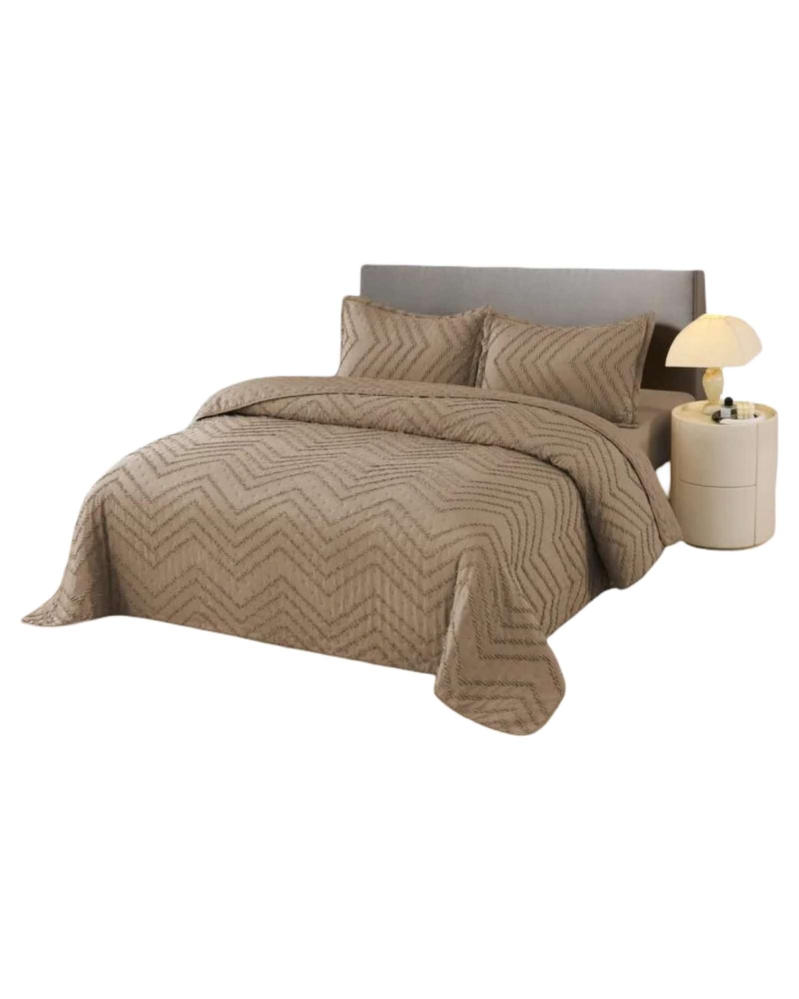 CUBRECAMA QUILT MODERNO DE VERANO DISEÑO CHEVRON PLAZA Y MEDIA - 2