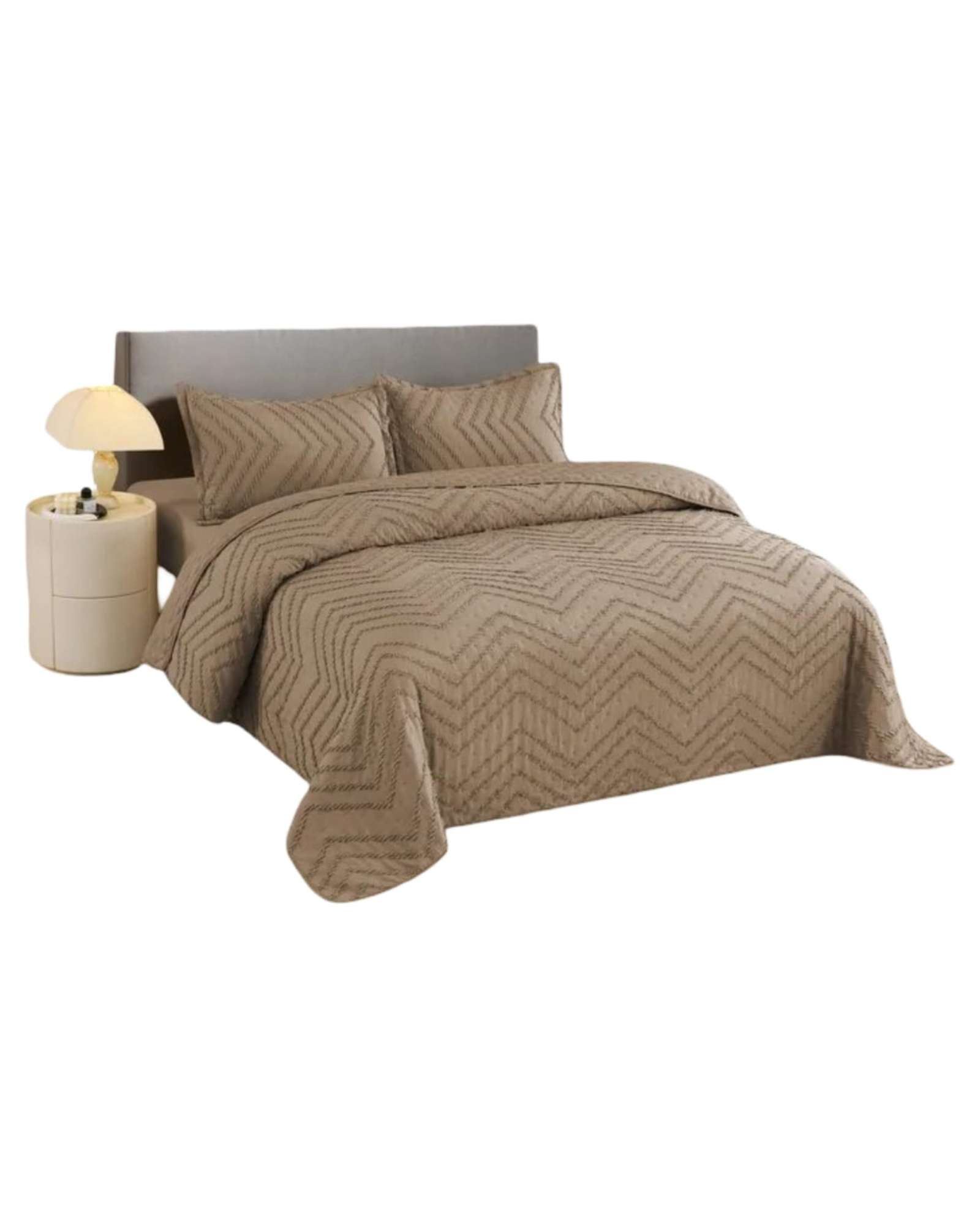 CUBRECAMA QUILT MODERNO DE VERANO DISEÑO CHEVRON PLAZA Y MEDIA - 4