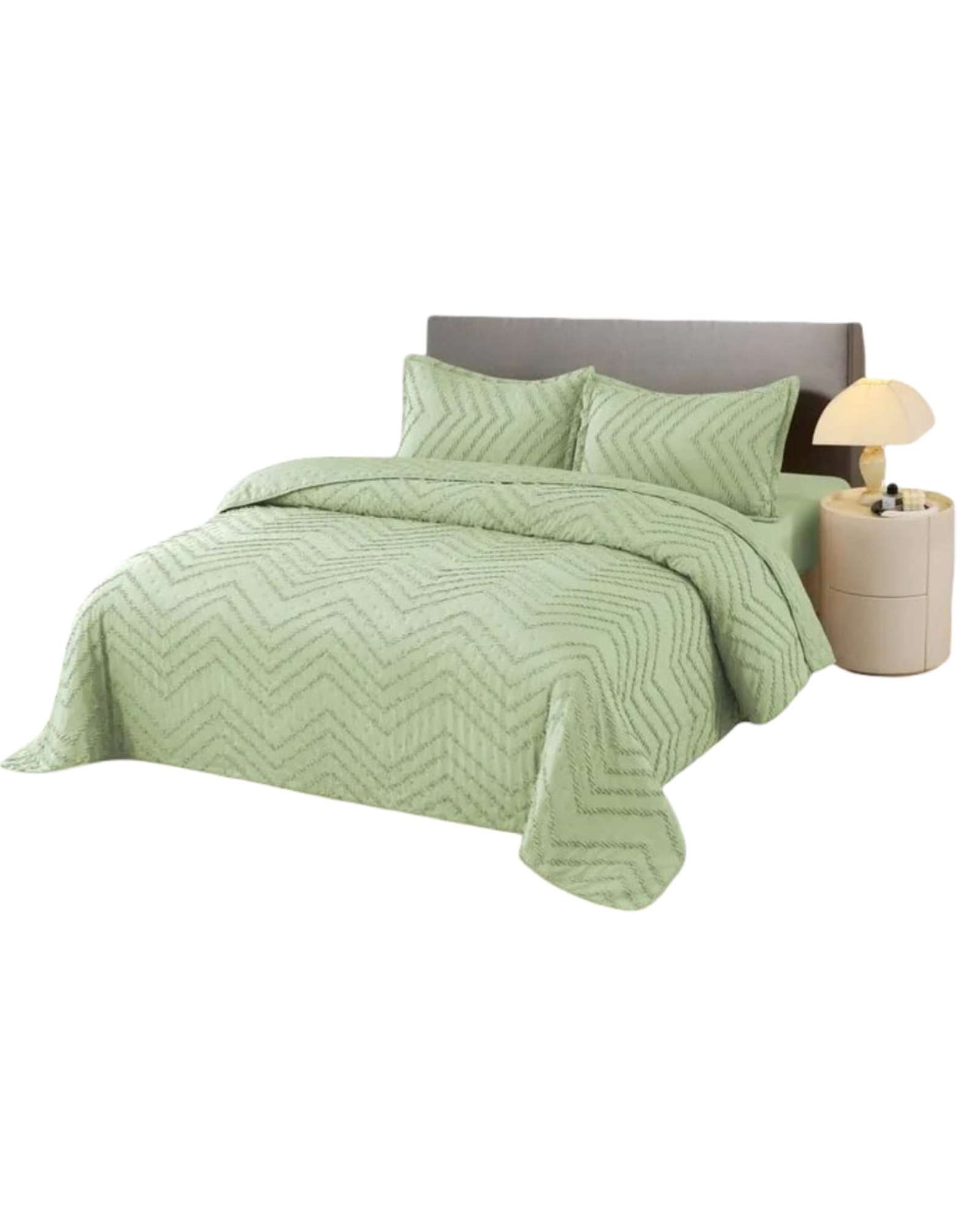 CUBRECAMA QUILT MODERNO DE VERANO DISEÑO CHEVRON PLAZA Y MEDIA - 2