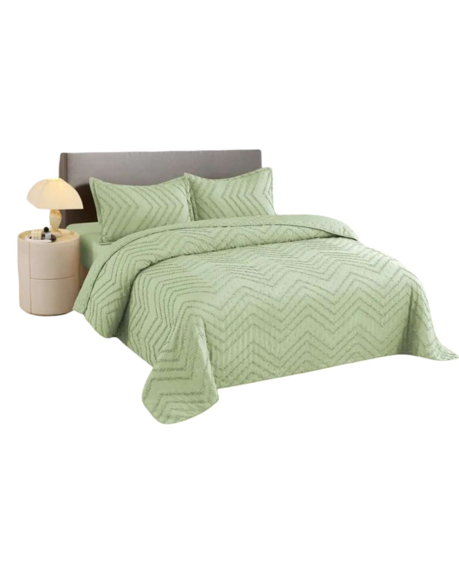 CUBRECAMA QUILT MODERNO DE VERANO DISEÑO CHEVRON PLAZA Y MEDIA - 4
