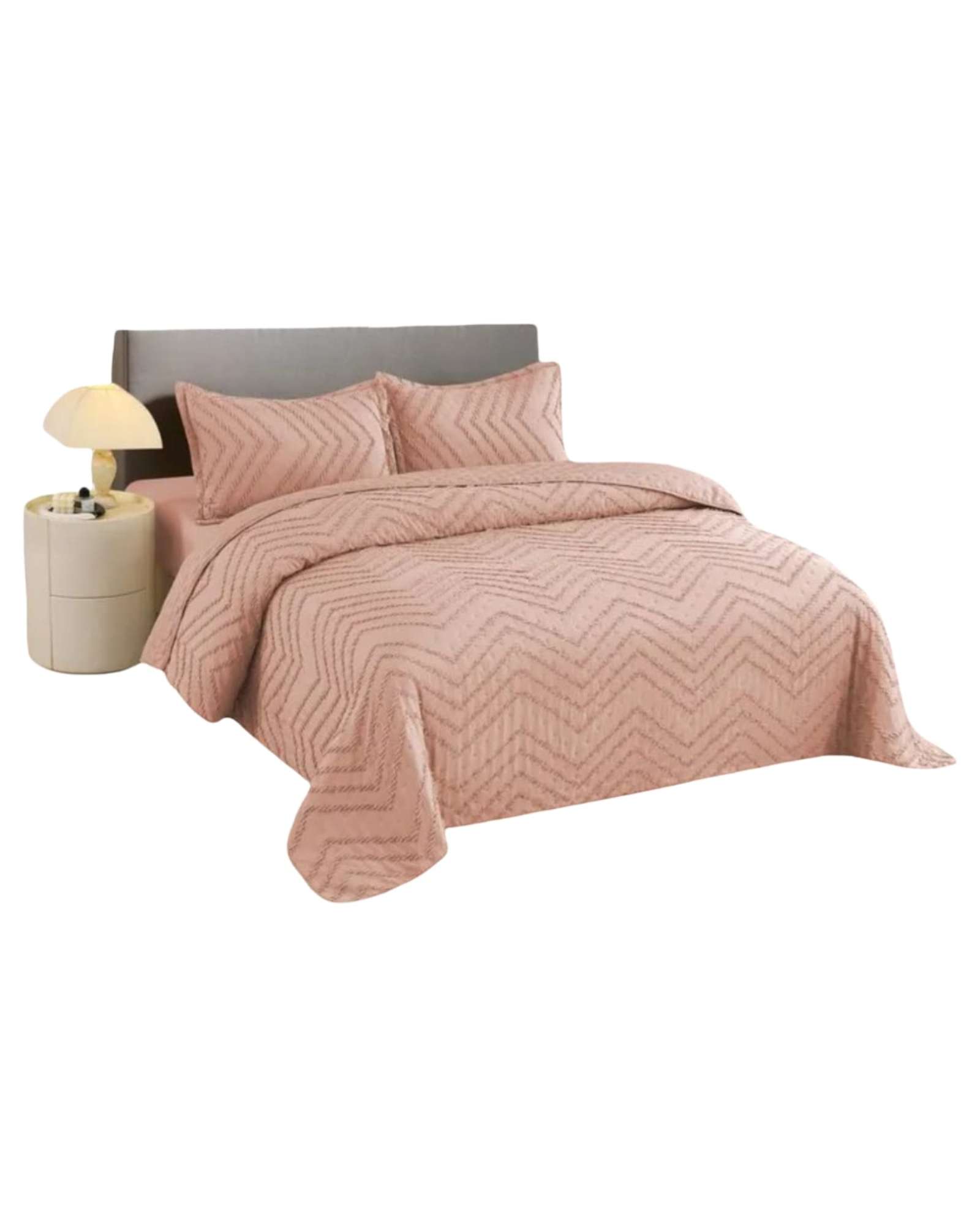 CUBRECAMA QUILT MODERNO DE VERANO DISEÑO CHEVRON KING-SUPER KING - 2
