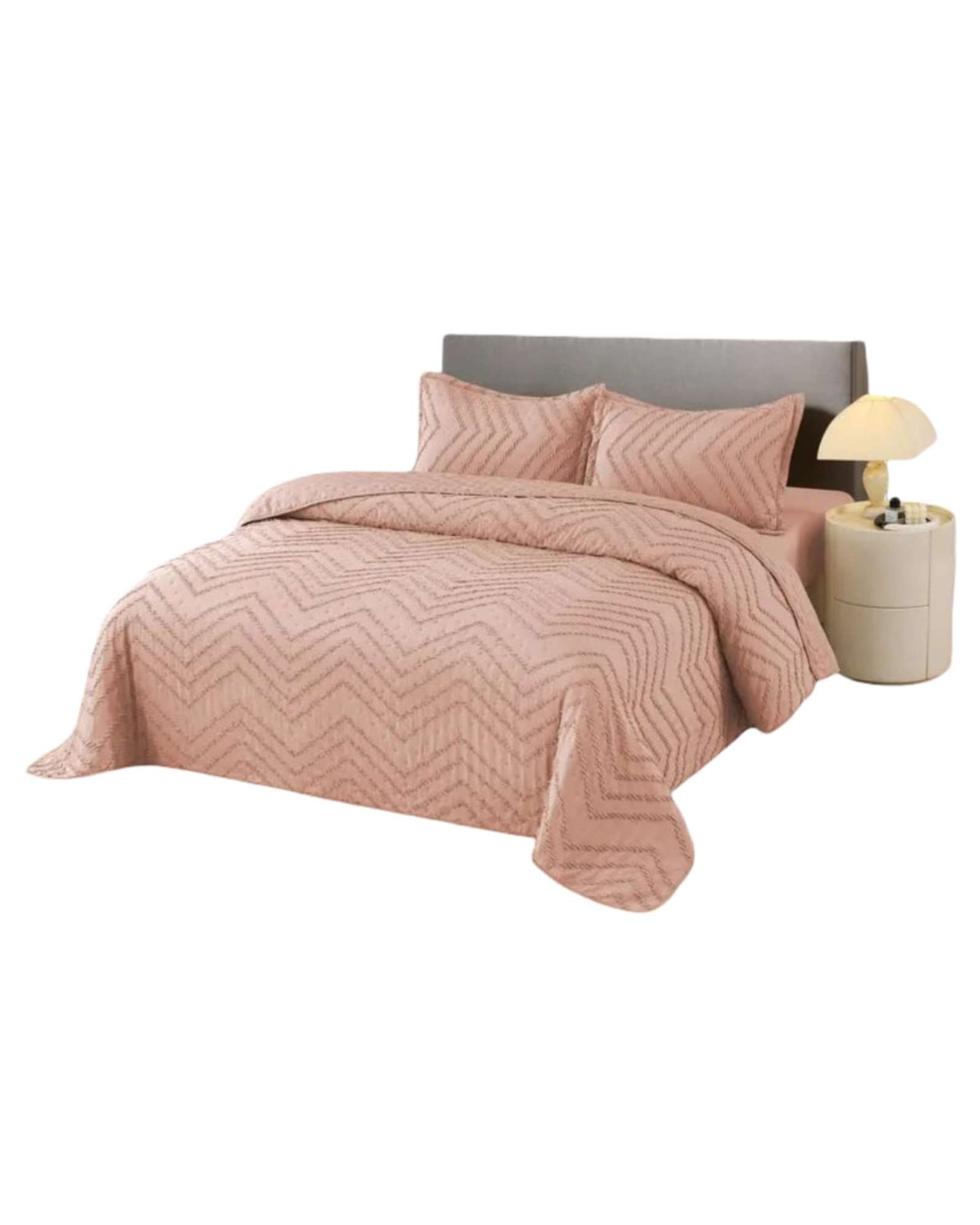 CUBRECAMA QUILT MODERNO DE VERANO DISEÑO CHEVRON KING-SUPER KING - 4