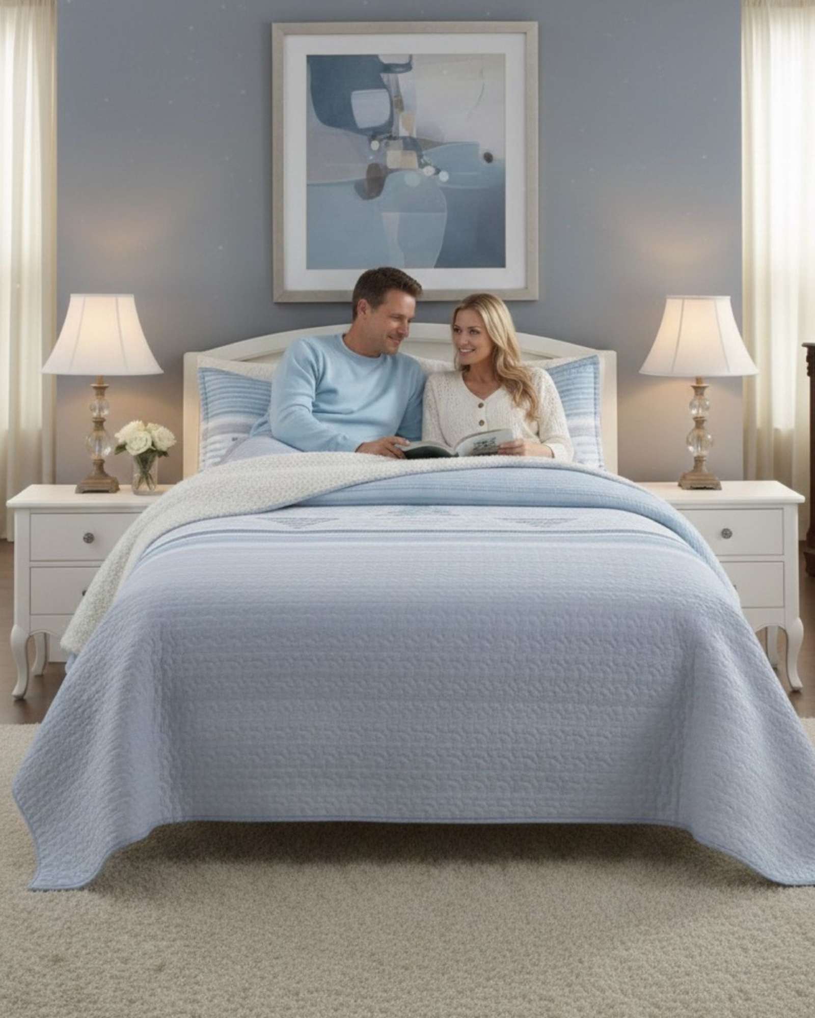 COBERTOR QUILT ELEGANTE CON SHERPA KING MEDIDA 250X270 CM - 3