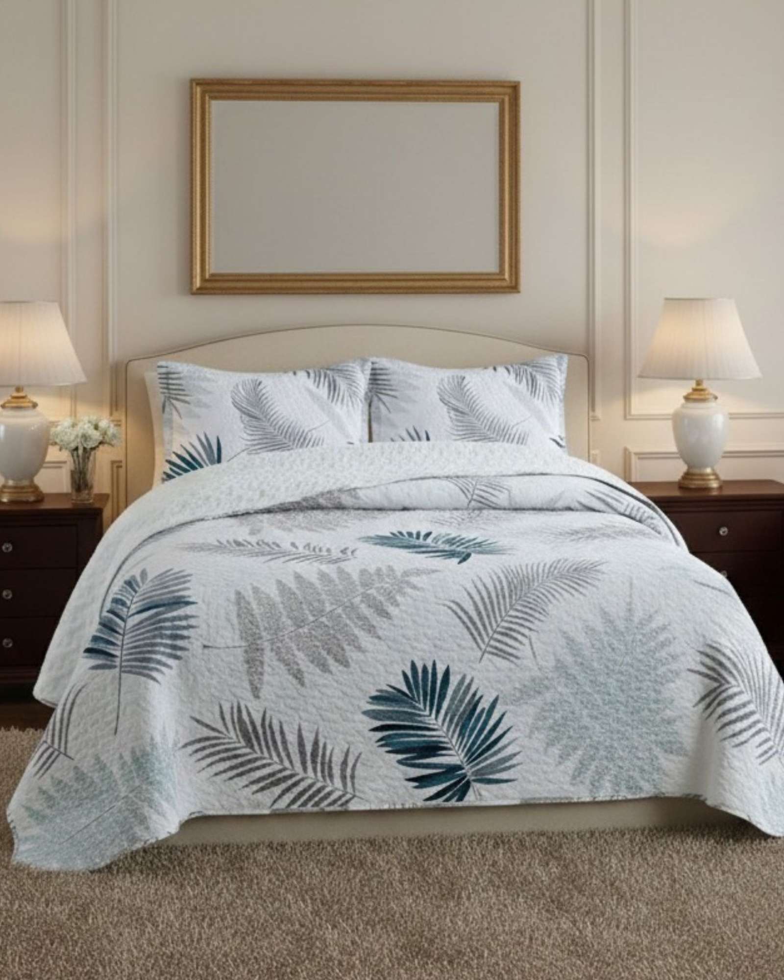 COBERTOR QUILT ELEGANTE CON SHERPA KING MEDIDA 250X270 CM - 1