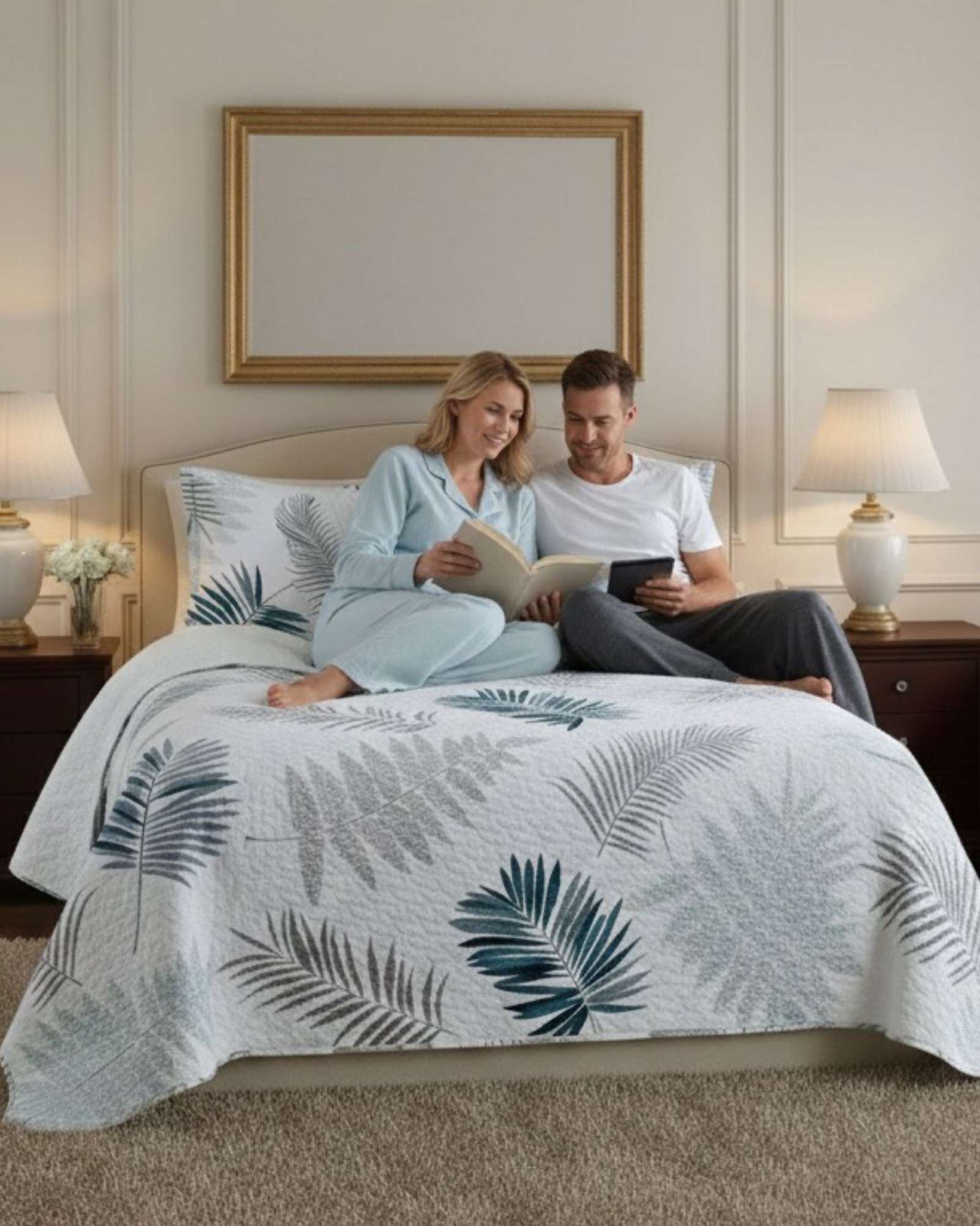 COBERTOR QUILT ELEGANTE CON SHERPA KING MEDIDA 250X270 CM - 3
