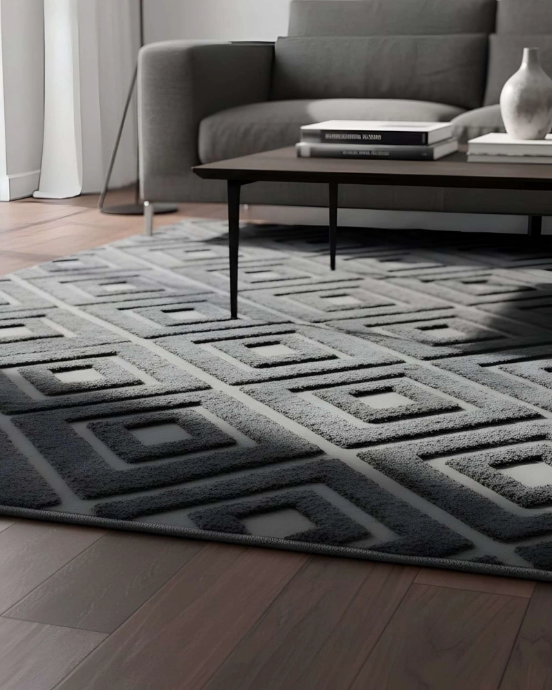 ALFOMBRA JACQUARD TEXTURIZADA CON DISEÑO Y FLECOS 150X200 CM - 2