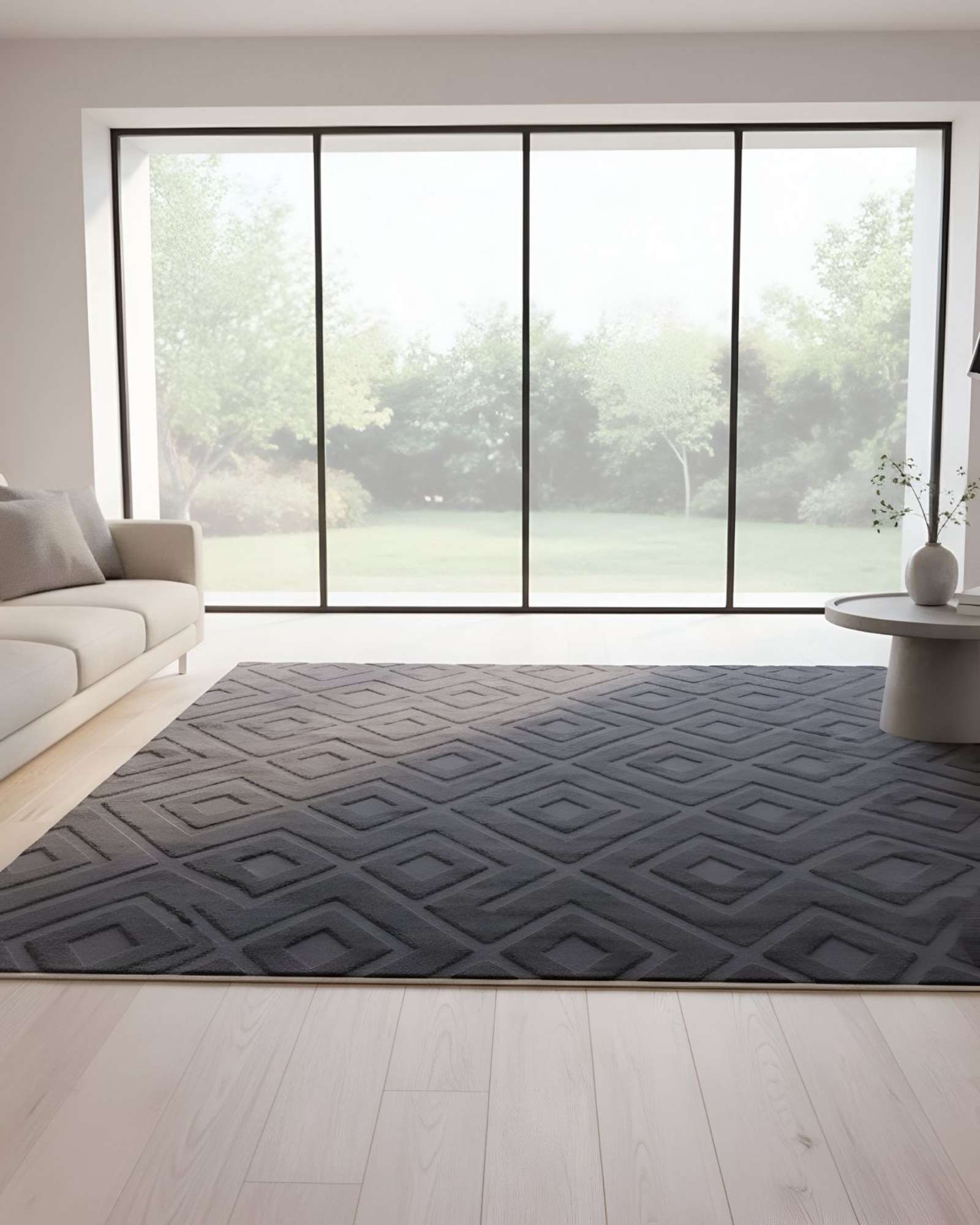 ALFOMBRA JACQUARD TEXTURIZADA CON DISEÑO Y FLECOS 150X200 CM - 4
