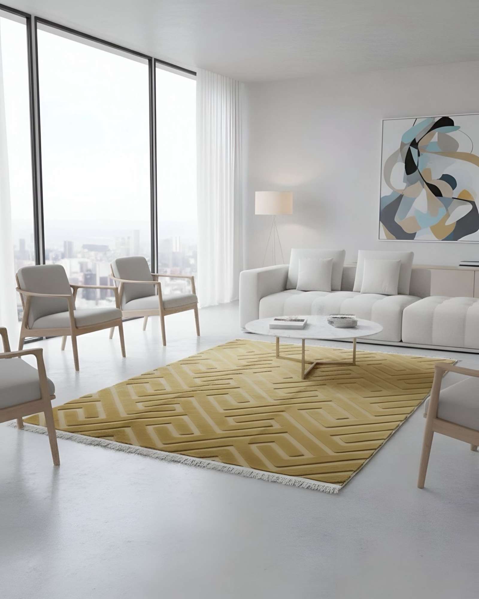 ALFOMBRA JACQUARD TEXTURIZADA CON DISEÑO Y FLECOS 150X200 CM - 2