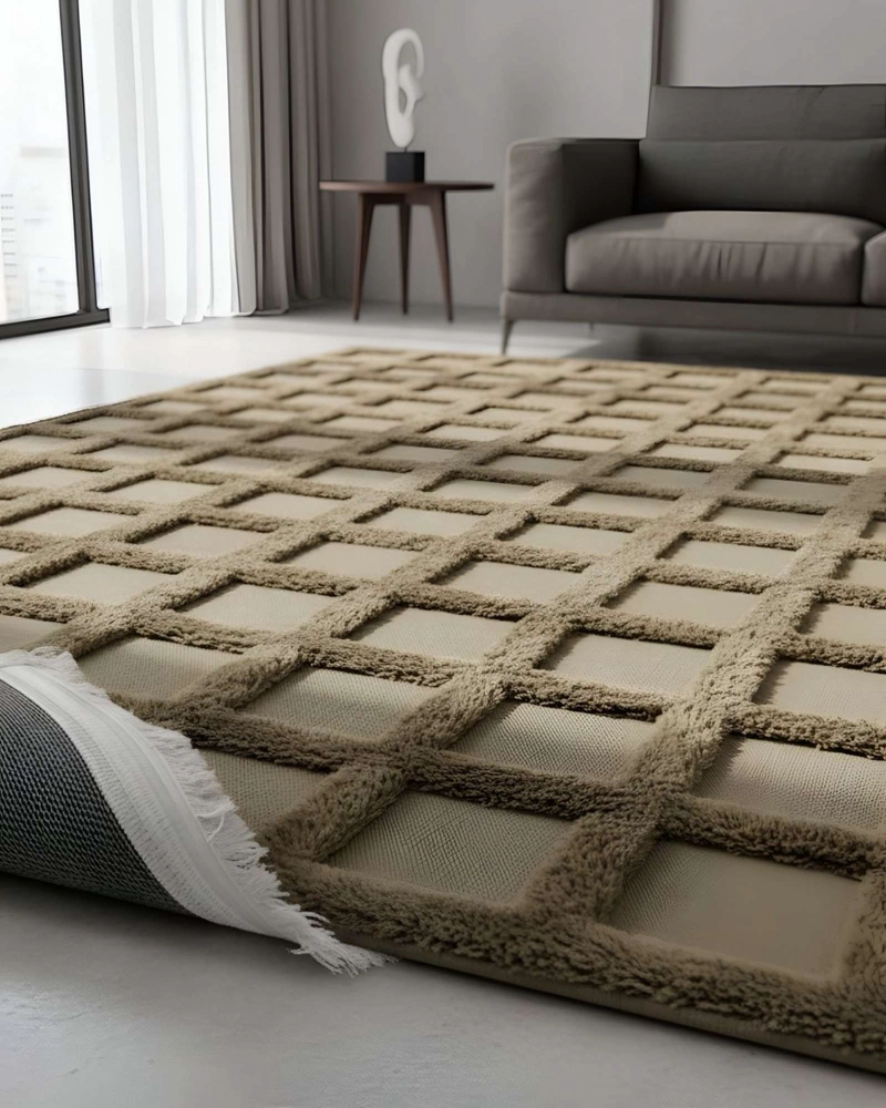 ALFOMBRA JACQUARD TEXTURIZADA CON DISEÑO Y FLECOS 150X200 CM - 4