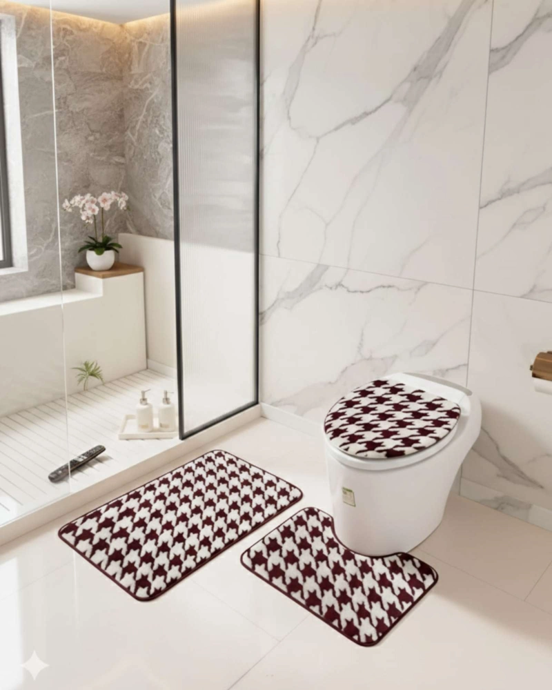 SET DE BAÑO 3 PIEZAS DISEÑO GEOME TRICO 3D - 2