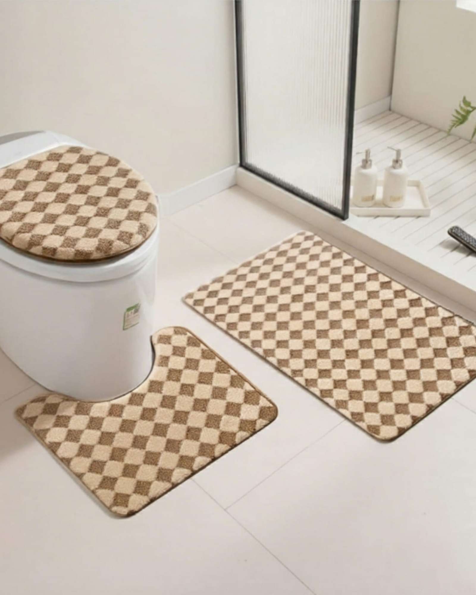 SET DE BAÑO 3 PIEZAS DISEÑO GEOME TRICO 3D - 5