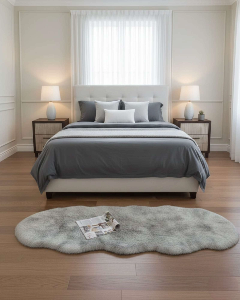 JUEGO DE 2 BAJADA DE CAMA PELO DE OVEJA SINTETICO ULTRA SOFT - 3