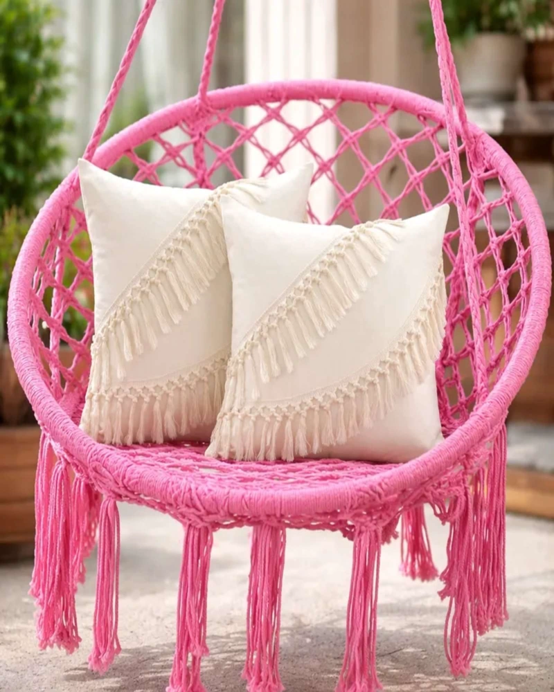 SILLA COLGANTE DE TERRAZA CON 2 COJINES DE CONFORT DISEÑO REFORZADO - 2