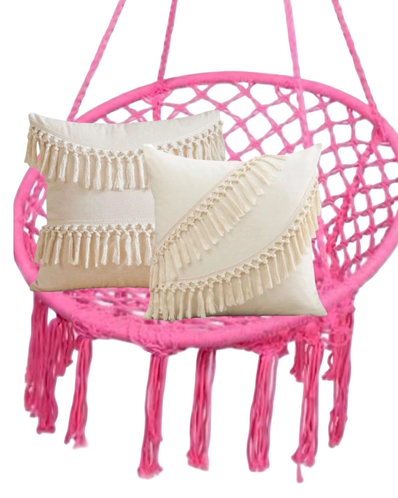 SILLA COLGANTE DE TERRAZA CON 2 COJINES DE CONFORT DISEÑO REFORZADO - 3