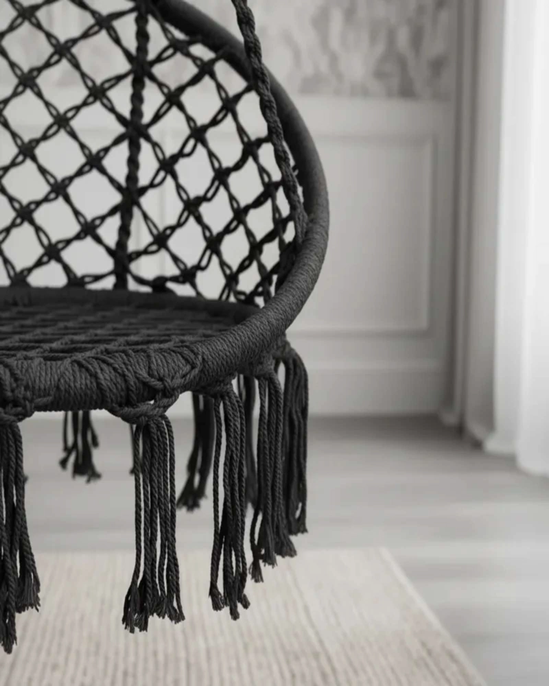 SILLA COLGANTE DE TERRAZA CON 2 COJINES DE CONFORT DISEÑO REFORZADO - 4