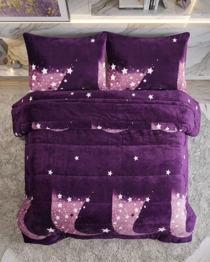 JUEGO DE CAMA CUBRECAMA CON SHERPA QUILTING PREMIUM 2 PLAZAS - 2