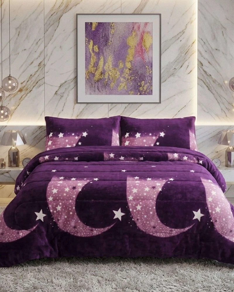 JUEGO DE CAMA CUBRECAMA CON SHERPA QUILTING PREMIUM 2 PLAZAS - 3
