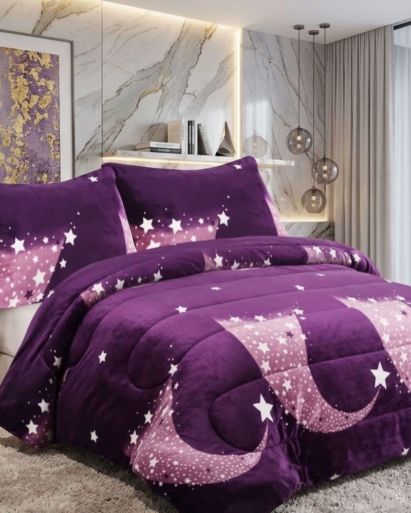 JUEGO DE CAMA CUBRECAMA CON SHERPA QUILTING PREMIUM 2 PLAZAS - 4