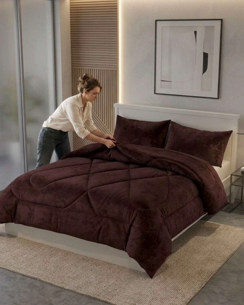 CUBRECAMA PLUMON PLUSH CON CHIPORRO PREMIUM ULTRA SUAVE Y TE RMICO 2 PLAZAS - 3