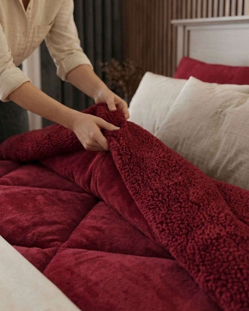 CUBRECAMA PLUMON PLUSH CON CHIPORRO PREMIUM ULTRA SUAVE Y TE RMICO 2 PLAZAS - 6