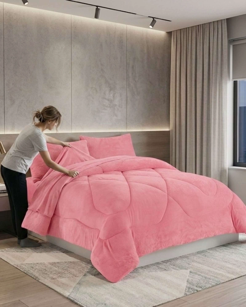 CUBRECAMA PLUMON PLUSH CON CHIPORRO PREMIUM ULTRA SUAVE Y TE RMICO 2 PLAZAS - 3
