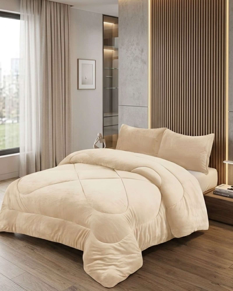 CUBRECAMA PLUMON PLUSH CON CHIPORRO PREMIUM ULTRA SUAVE Y TE RMICO 2 PLAZAS - 4