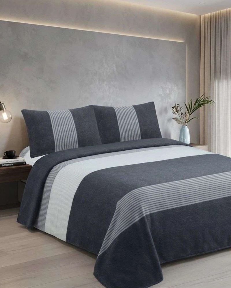 JUEGO DE SABANAS DE POLAR TE RMICAS INVIERNO KING DISEÑO MODERNO - 3