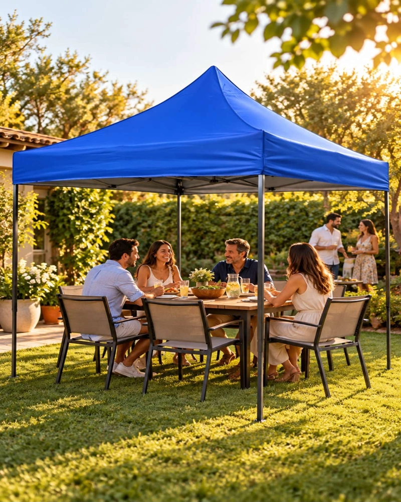 TOLDO PLEGABLE AZUL 3 × 3 M IMPERMEABLE - 5