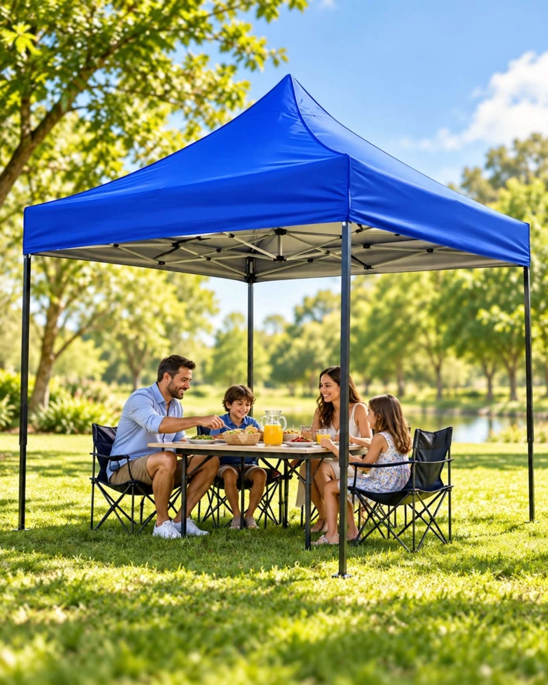 TOLDO PLEGABLE AZUL 3 × 3 M IMPERMEABLE - 6