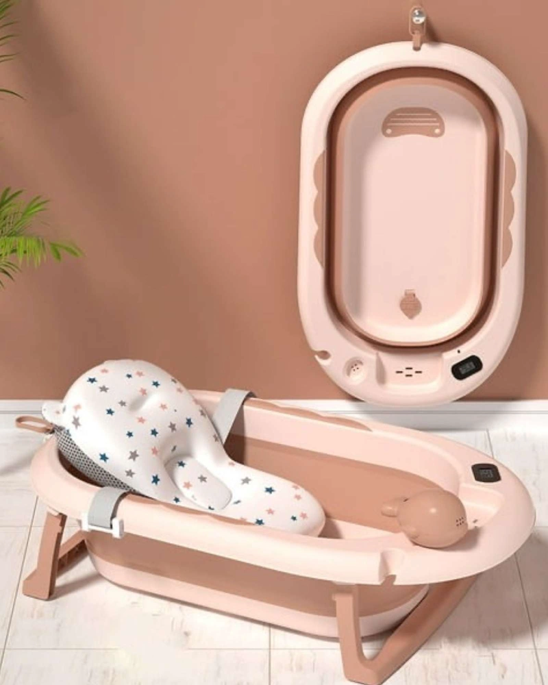 BAÑERA PLEGABLE ERGONOMICA PARA BEBE  CON COJIN DE SEGURIDAD Y TERMOMETRO DIGITAL - 3